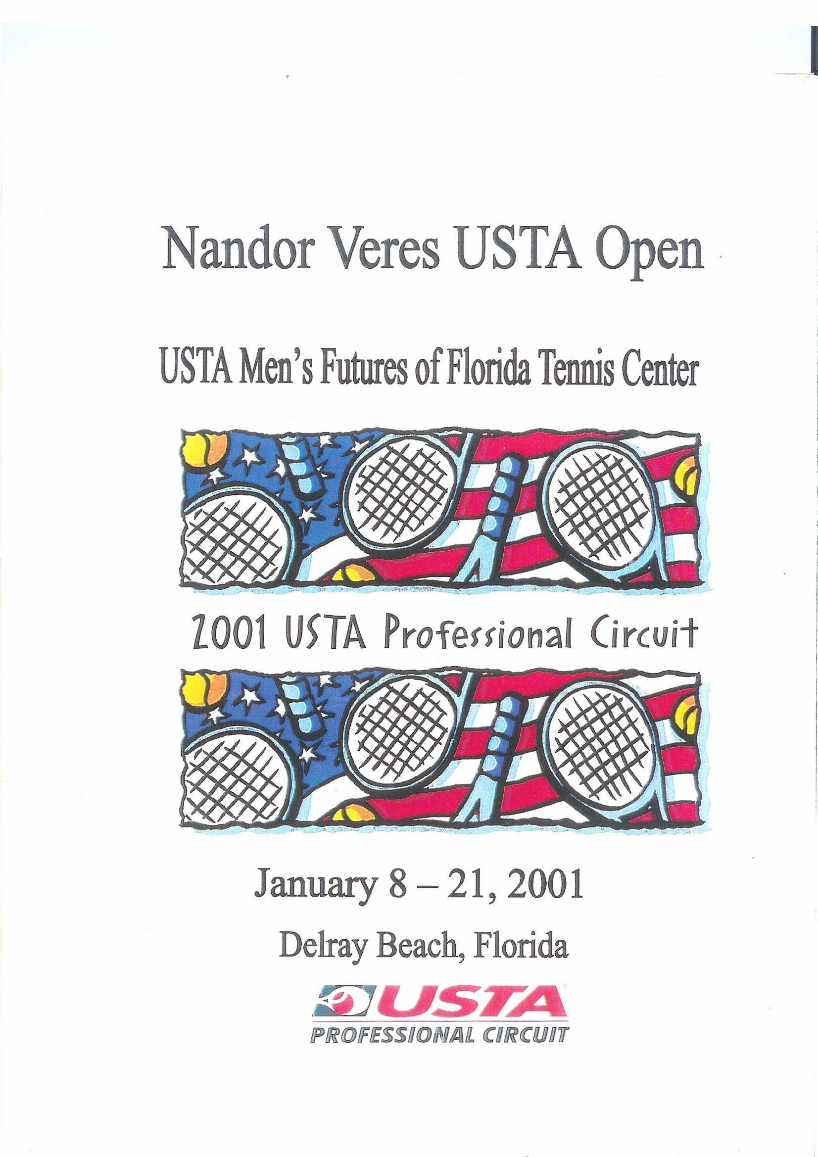 Nandor Veres USTA Open 2001 Professional Circuit cover page